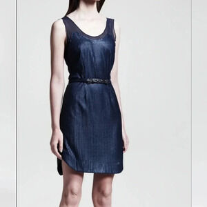Rag & Bone | Dark Navy Blue Lamb Leather Knit Dress Sz 6